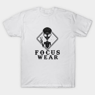 Focus Wear Alien V Sign Black T-Shirt